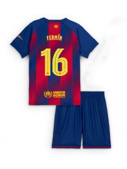 Billige Barcelona Fermin Lopez #16 Hjemmedraktsett Barn 2025-26 Kortermet (+ Korte bukser)